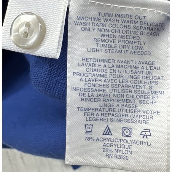 Lands End Women's Cardigan Cobalt Blue Sz M Lightweight Long Sleeve Button Front - Picture 7 of 11